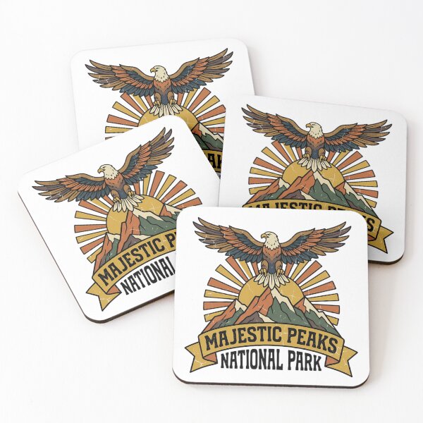 Item preview, Majestic Peaks National Park Vintage Retro Eagle designed and sold by iwzzuel.