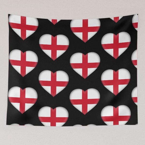 Item preview, English Flag Heart 3D English Love Gift Design designed and sold by yazdogs.