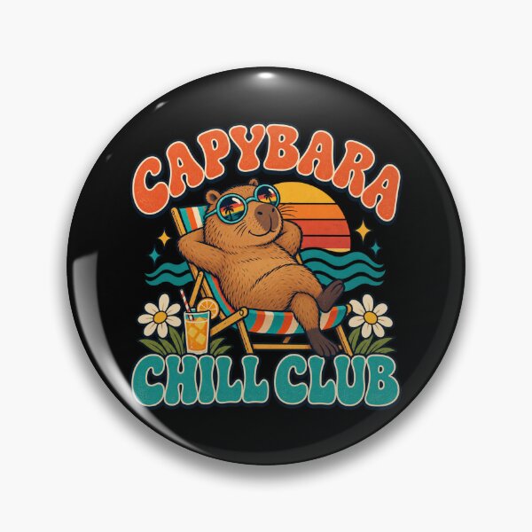 Item preview, Retro Capybara Chill Club designed and sold by Side Quest Co..