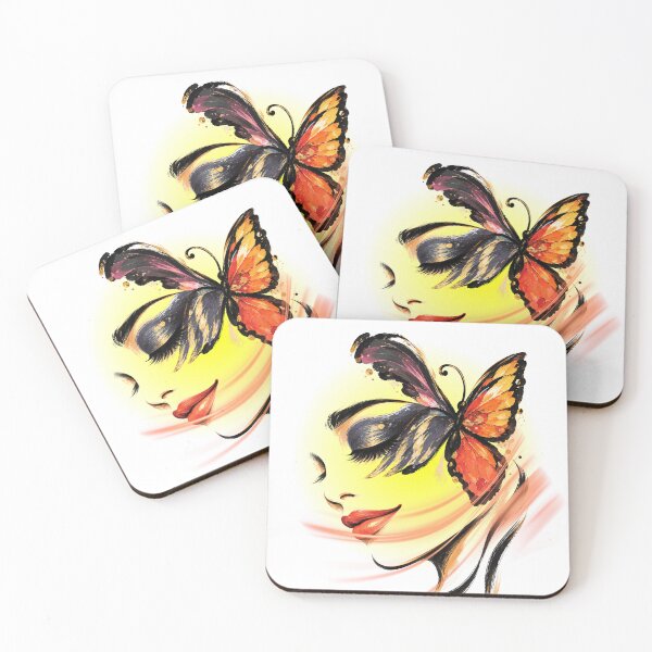 Item preview, Colorful Butterfly Woman – Fantasy Face Art designed and sold by The Kawaii Forge.
