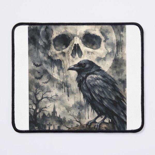 Item preview, Gothic Raven, Skull, and Graveyard Wash Art designed and sold by ISABEDOVAL.