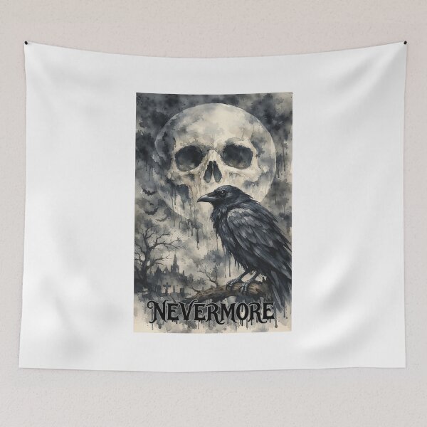 Item preview, Gothic Raven, Skull, and Graveyard Wash Art designed and sold by ISABEDOVAL.