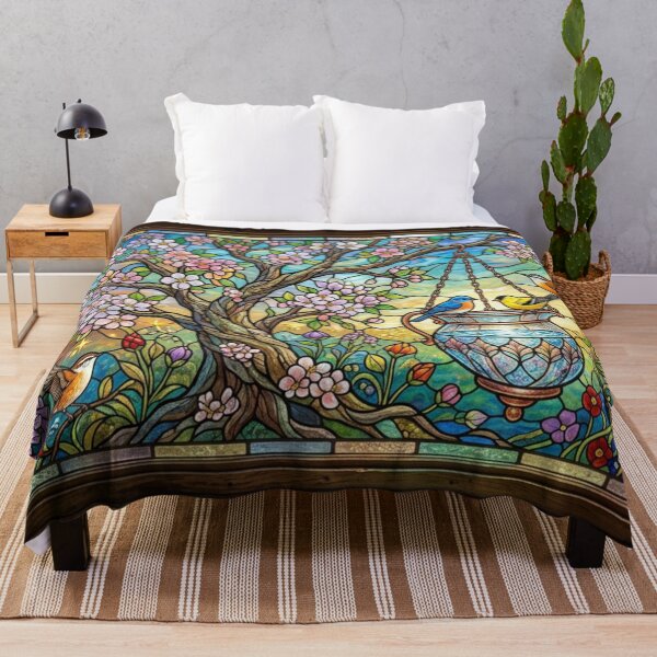 Item preview, Spring scene in an artfully designed stained-glass window designed and sold by Sigtrix.