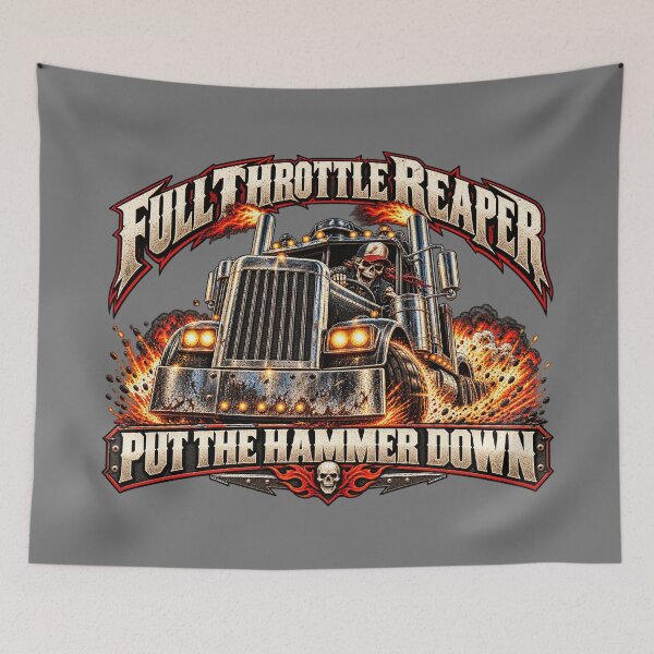 Item preview, Full Throttle Reaper - Skeleton Trucker Art - Put The Hammer Down designed and sold by NomadForge.