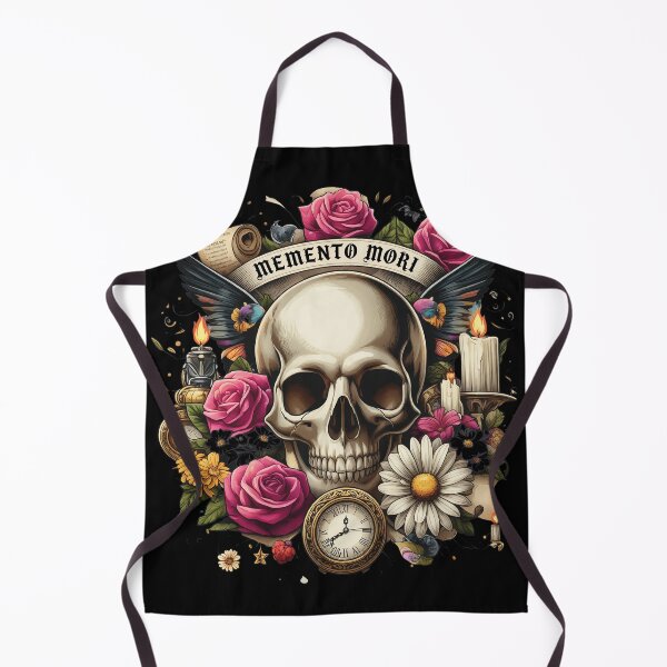 Item preview, Memento Mori Skull Floral Clock Wings Art designed and sold by ISABEDOVAL.