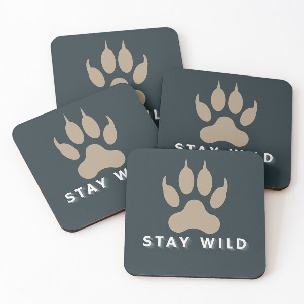 Item preview, Stay Wild Paw Print Outdoor Hiking Quote designed and sold by Fine-Arts-Lab.