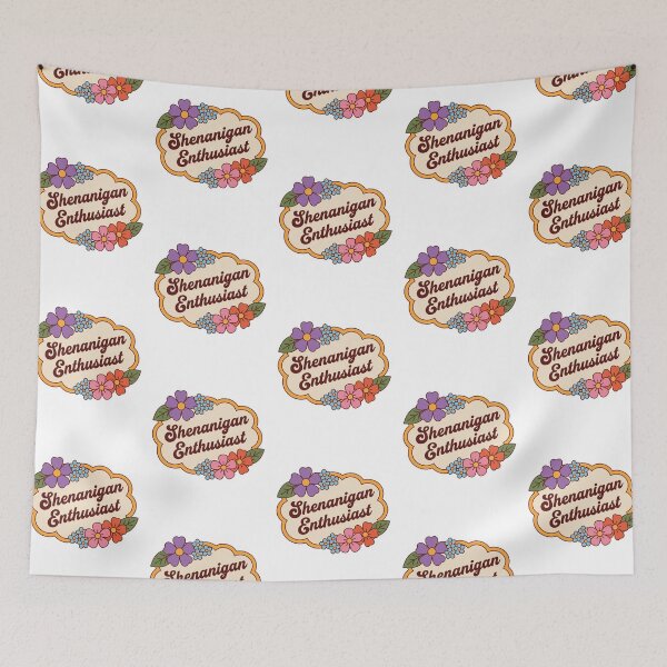Item preview, Shenanigan Enthusiast Retro 70s Floral Sign Funny Mischief Humor Sarcastic Quote designed and sold by raedattia.