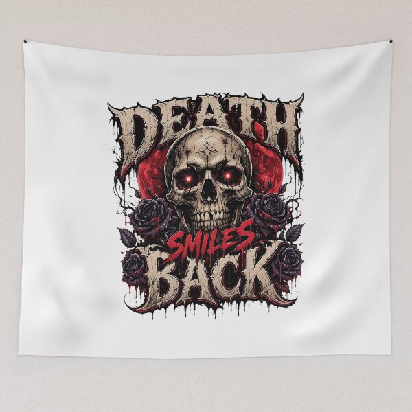 Item preview, Death Smiles Back Skull Red Moon Dark Art designed and sold by ISABEDOVAL.