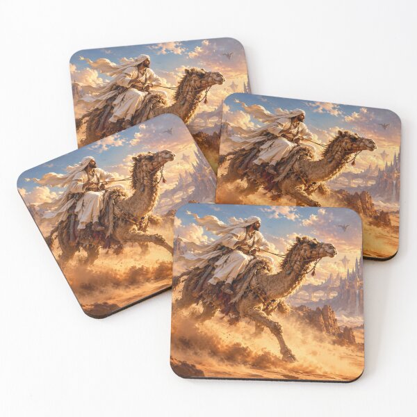 Item preview, A rider racing through a rocky landscape on a camel. designed and sold by Sigtrix.