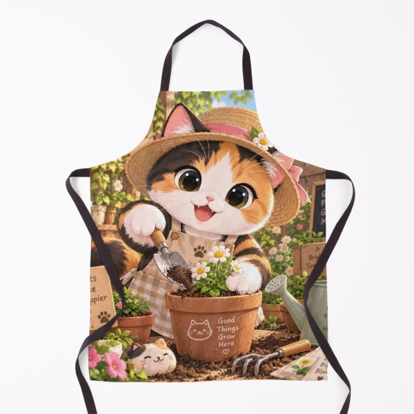 Item preview, Kitten & Gardening designed and sold by BlackDotBunny.