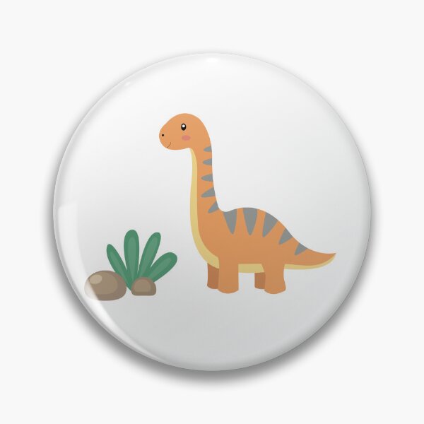 Item preview, Cute Diplodocus Brachiosaurus Orange Long Neck Dinosaur Vector Illustration designed and sold by ElenMart.