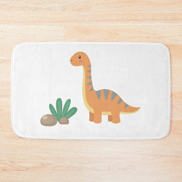 Item preview, Cute Diplodocus Brachiosaurus Orange Long Neck Dinosaur Vector Illustration designed and sold by ElenMart.