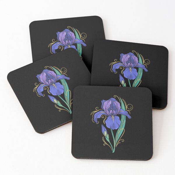 Item preview, Purple Iris Flower Ornamental Illustration designed and sold by NuvoraNest.