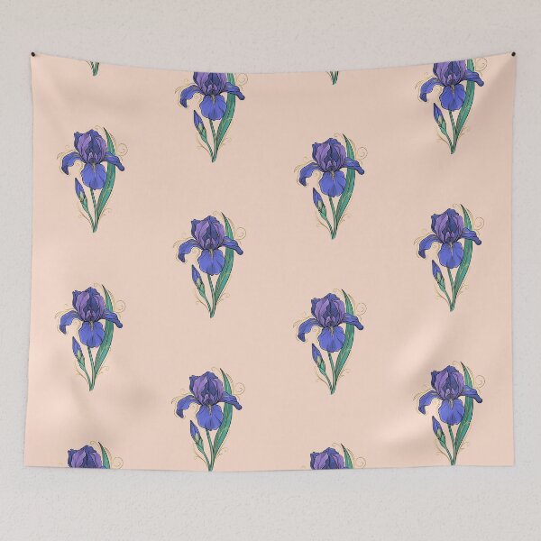 Item preview, Purple Iris Flower Ornamental Illustration designed and sold by NuvoraNest.