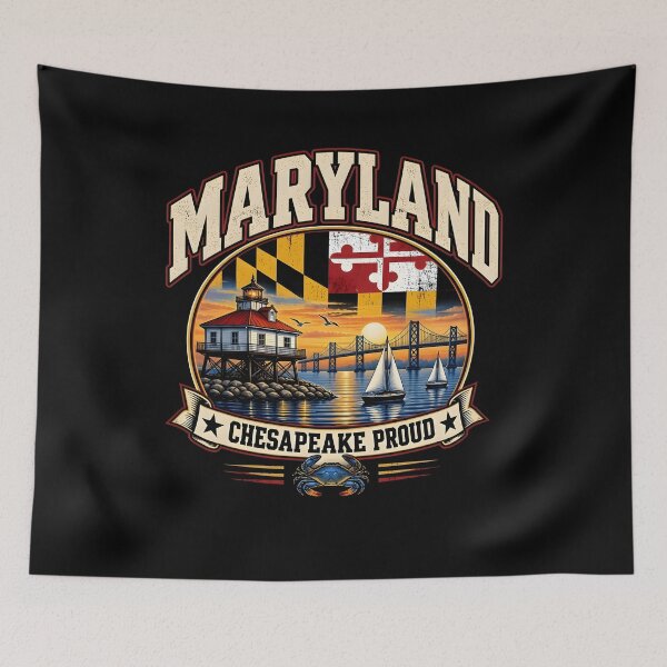 Item preview, Maryland Chesapeake Proud Coastal Sailing Bay Vintage State Graphic designed and sold by ChristiPeta.