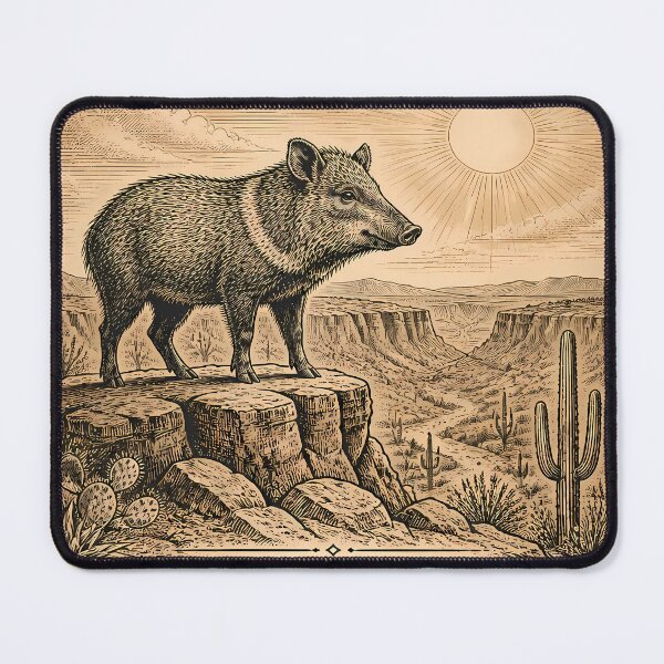 Item preview, Vintage Javelina Desert Art - World Wildlife Day designed and sold by Art-Arcade6.