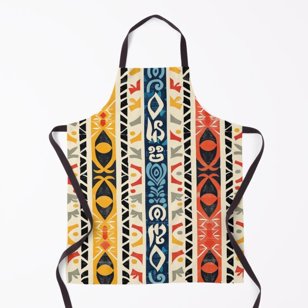 Item preview, Polynesian Mix Tribal Pattern Mustard Coral Slate Vertical designed and sold by GrinGalore.