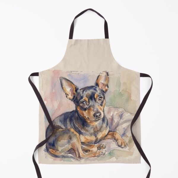 Item preview, The Melancholy Ratter: Zwergpinscher Bohemian Watercolor Art Print designed and sold by FreiherrPK.