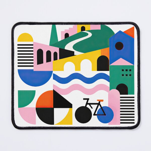 Item preview, Colorful geometric travel poster of Shkoder, Albania featuring designed and sold by ckybe.