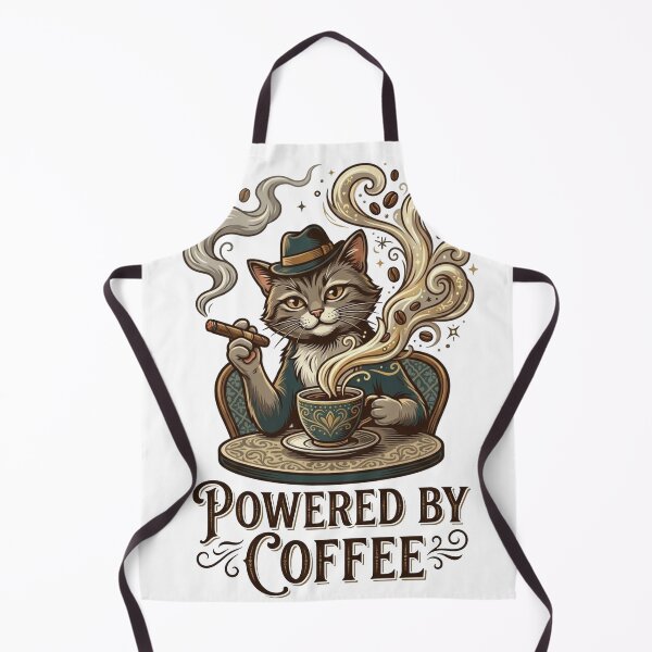 Item preview, Cool Cat Powered By Coffee Vintage Art designed and sold by designwiss.
