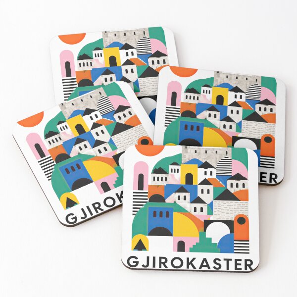 Item preview, Colorful geometric illustration of Gjirokaster, Albania, featuri designed and sold by ckybe.