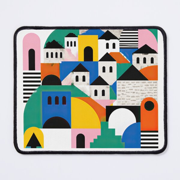 Item preview, Colorful geometric illustration of Gjirokaster, Albania, featuri designed and sold by ckybe.