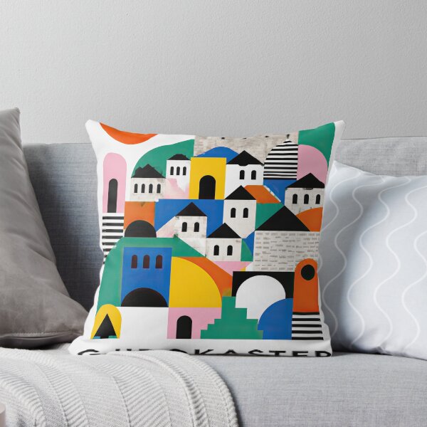 Item preview, Colorful geometric illustration of Gjirokaster, Albania, featuri designed and sold by ckybe.
