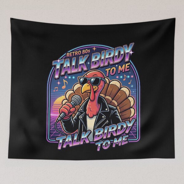 Item preview, Talk Birdy To Me - Funny 80s Rocker Turkey Thanksgiving designed and sold by PhotoArtMC.