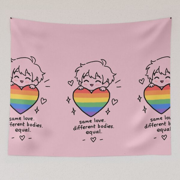 Item preview, Same Love, Different Bodies, Equal – Cute Pride Chibi Pink designed and sold by Casetoon.