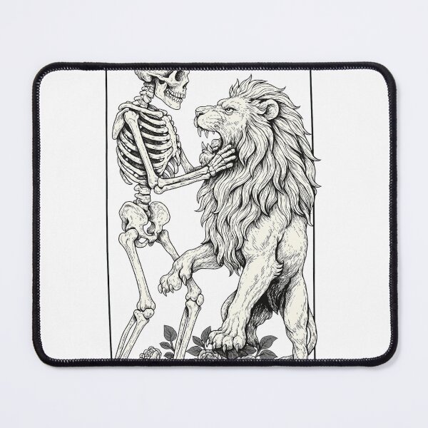 Item preview, Tarot Strength Card Skeleton Lion Etching Art designed and sold by SHYLOACKSTEDT.
