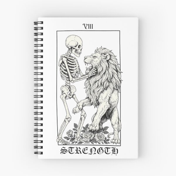 Item preview, Tarot Strength Card Skeleton Lion Etching Art designed and sold by SHYLOACKSTEDT.