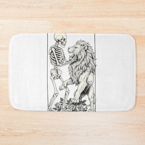 Item preview, Tarot Strength Card Skeleton Lion Etching Art designed and sold by SHYLOACKSTEDT.
