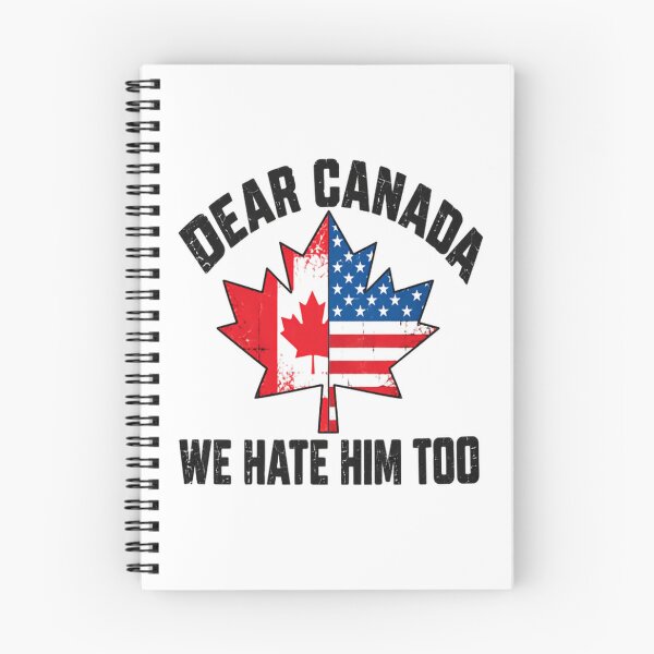 Item preview, Dear Canada We Hate Him Too – Distressed Maple Leaf Political Humor designed and sold by SkeletonsDanger.