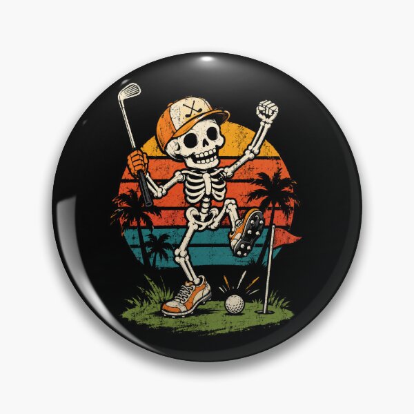 Item preview, Retro Skeleton Golfer Vintage Golf Skull designed and sold by Moizento.