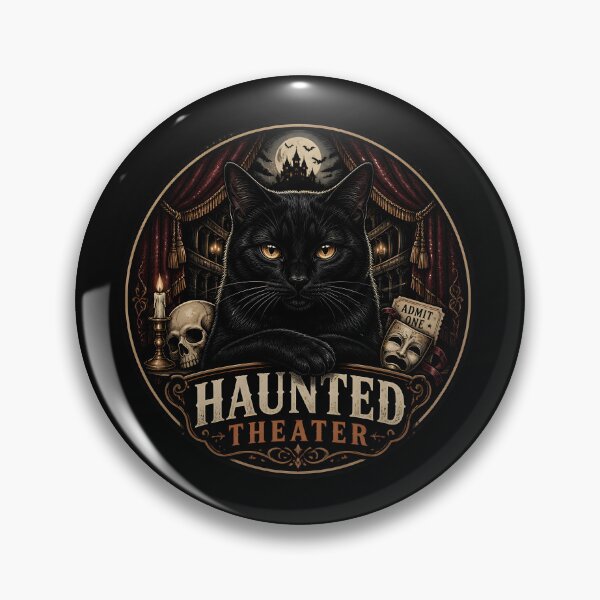 Item preview, Haunted Theater Cat Gothic Folk Illustration Halloween designed and sold by RoyesButler.