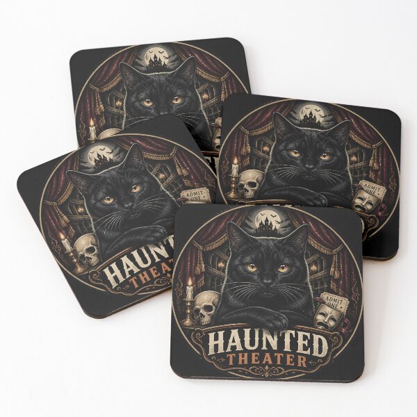 Item preview, Haunted Theater Cat Gothic Folk Illustration Halloween designed and sold by RoyesButler.
