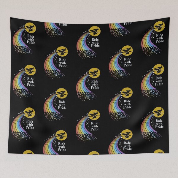 Item preview, Ride With Pride Vintage Witch Rainbow designed and sold by Bohepa.