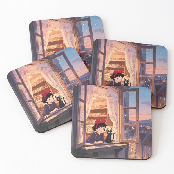 Item preview, Cute girl [[kiki's]] and cat -%[ghiblis]%- see out aways  designed and sold by Amorrieart.