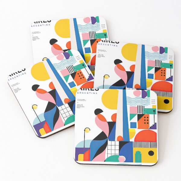 Item preview, Colorful abstract poster illustrating Buenos Aires with a designed and sold by ckybe.