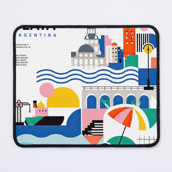 Item preview, Colorful geometric poster illustrating Mar del Plata, Argentina, designed and sold by ckybe.