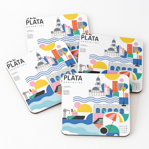 Item preview, Colorful geometric poster illustrating Mar del Plata, Argentina, designed and sold by ckybe.