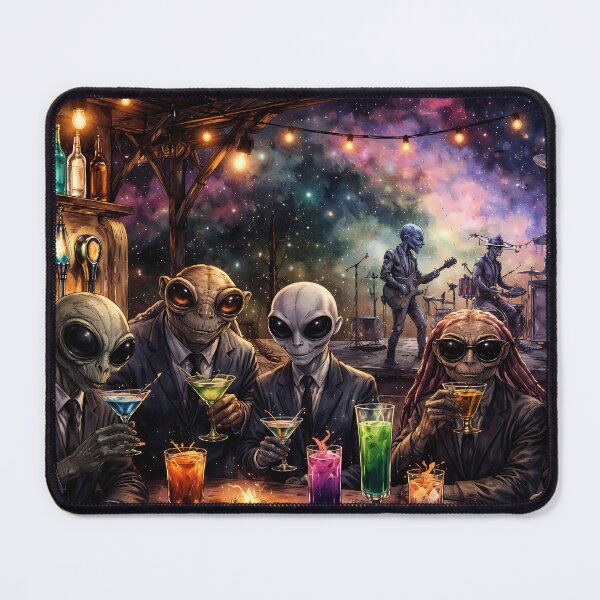 Item preview, Aliens Enjoying Drinks in a Bar designed and sold by cuprum.