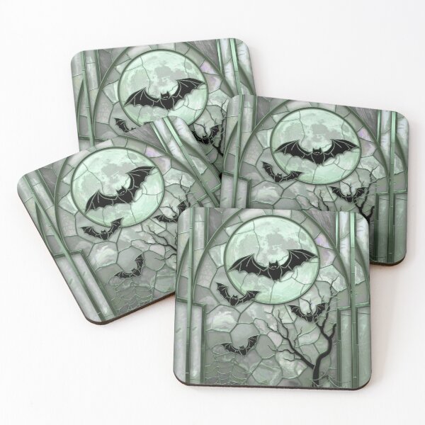 Item preview, Moonlit Bats in Emerald Gothic Frame designed and sold by BriSher.