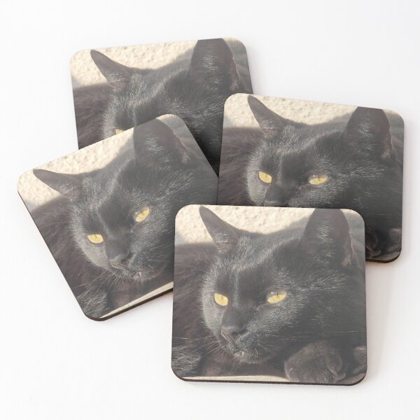 Item preview, Black Cat Golden Eyes – Mysterious Cat Portrait designed and sold by MB-CatPrints.