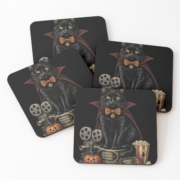 Item preview, Retro Film Cat Gothic Folk Illustration Halloween designed and sold by RoyesButler.