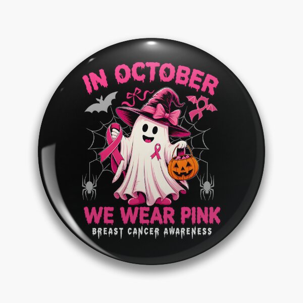 Item preview, In October We Wear Pink Breast Cancer Halloween Ghost designed and sold by DeJuasLincoln.