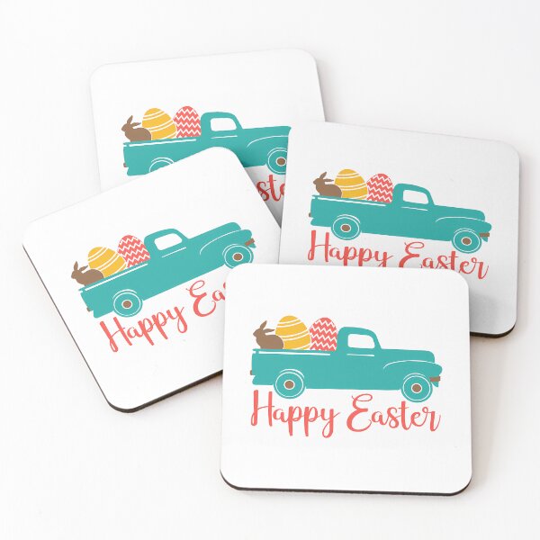 Item preview, Happy Easter Truck  Eggs Bunny Funny Easter Day Women Girls Cool Sticker designed and sold by familygiftzshop.