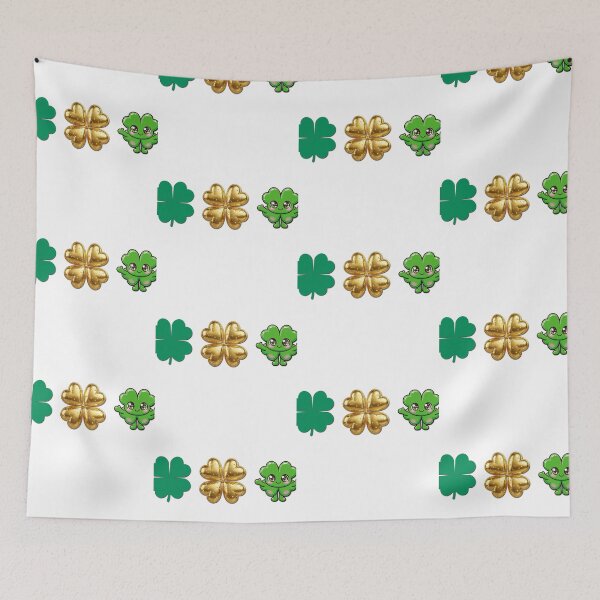 Item preview, Lucky Clover Trio - Flat Gold Kawaii designed and sold by HoMya.