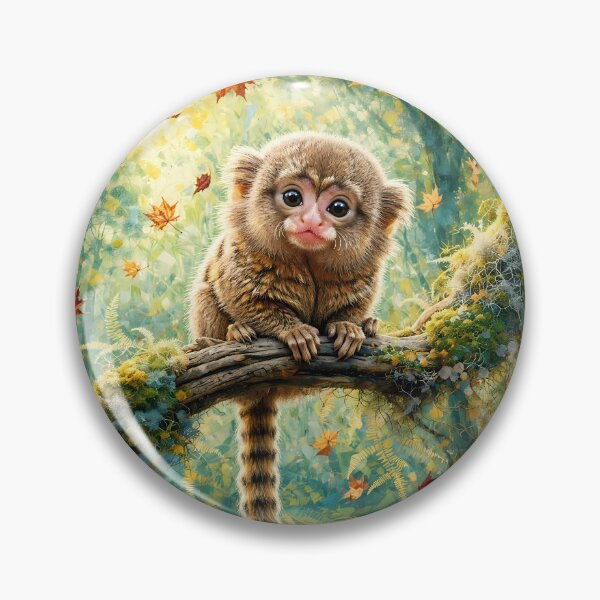 Item preview, Little Marmoset Baby in the Fall Forest designed and sold by m-y-A-I-A-R-T-.