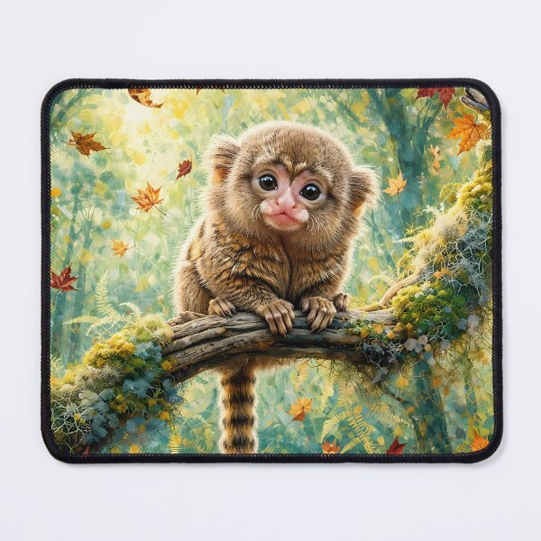 Item preview, Little Marmoset Baby in the Fall Forest designed and sold by m-y-A-I-A-R-T-.